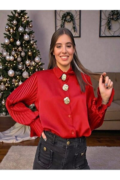 OEM Elegant shirt with pleated sleeves