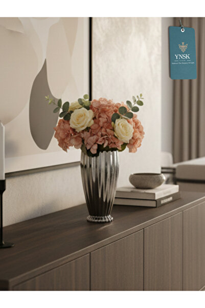 YNSK Luxury | Geneva | Modern Nordic Crystal Flower Vase 27 cm | Smoked