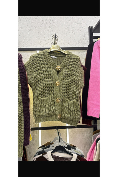 MARLİNG Triko Thick Knitted Buttoned Vest