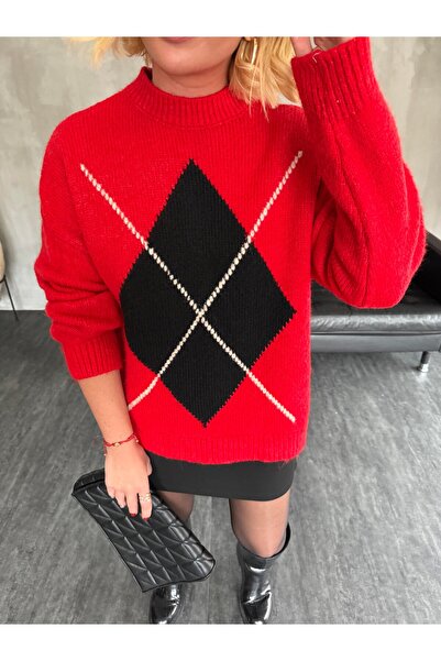 Lavanta Tekstil Diamond Patterned Knitwear Sweater