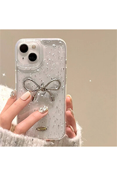 OSG iPhone 13 and 14 Compatible 3D Bow Pattern Embossed Camera Protection Frame Protruding Premium Case