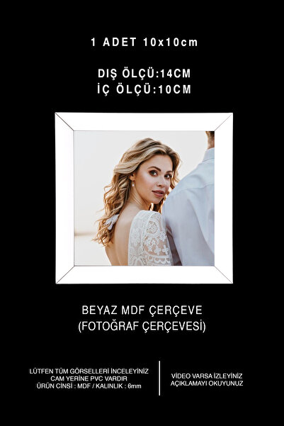 Me you 1 Adet 10x10 Çerçeve - Mdf Çerçeve - Fotoğraf Çerçevesi - Kare Çerçeve...