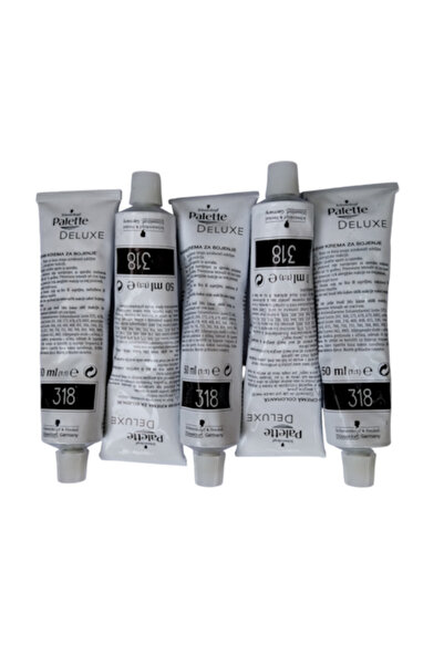 Schwarzkopf Set of 5 Pantene de Luxe Schwarzkopf hair dye, without oxidant, shade black 318, 5x50ml