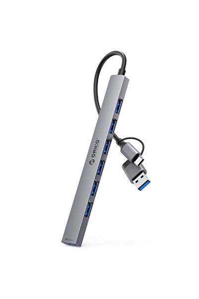 Universal Hub USB / USB-C Orico YSA2-U3, 1 x USB-A 3.0 - 6 x USB-A, Gri