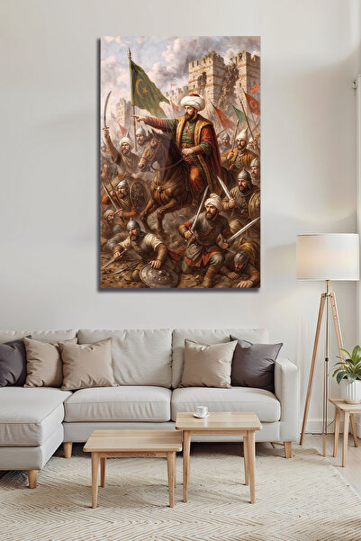 B&G DESIGN Pictură decorativă istorică pe sticlă, cu tematică Războiul de Con...