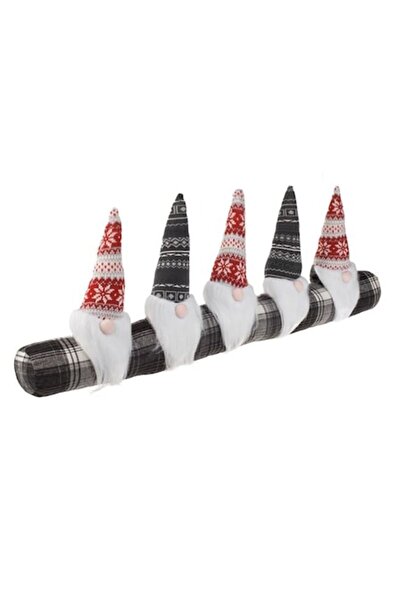 VENITIVO VINDEM CELOR INTELIGENTI Christmas 3D Gnome Draft Stopper 83x10x28 cm — Gray Checkered, Jacquard Hats and Beards