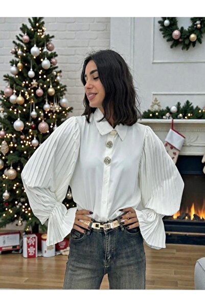 OEM Elegant shirt with pleated sleeves