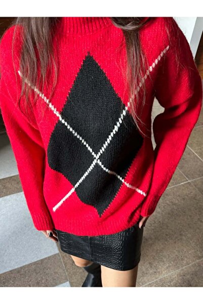 Lavanta Tekstil Diamond Patterned Knitwear Sweater