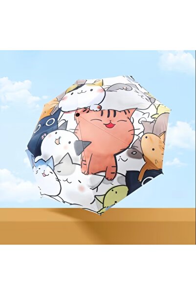 Lilly Happy Meows – Rüzgar Geçirmez & Güneş Koruyuculu Çocuk Şemsiye