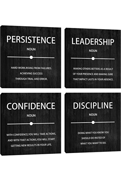 ALAYRA International لوحة فنية جدارية تحفيزية من القماش، 4 لوحات، 30×30 سم، د...