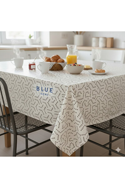 Blue Home 🆕 Fiesta Lux Pvc Fiber Tablecloth - Waterproof Modern Pattern Kitchen and Dining Table Cover