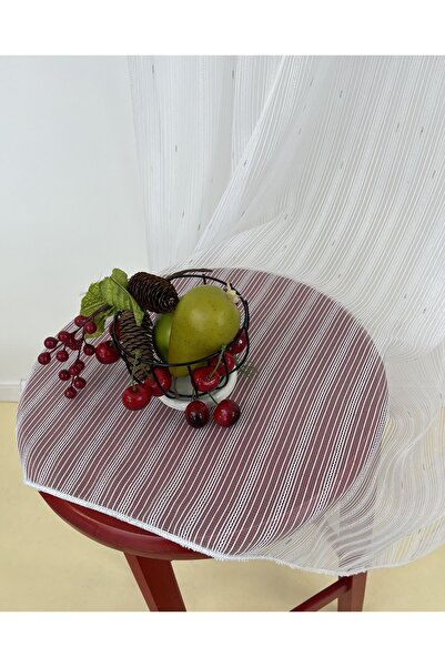 OEM Kitchen curtain, striped texture, 145x85 cm, ivory/gold