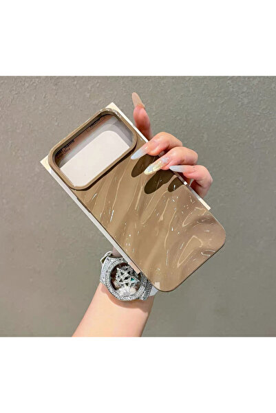 EDELFU iPhone 17 Pro Max Wavy Cappuccino Pattern Protective Silicone Soft Glossy Case