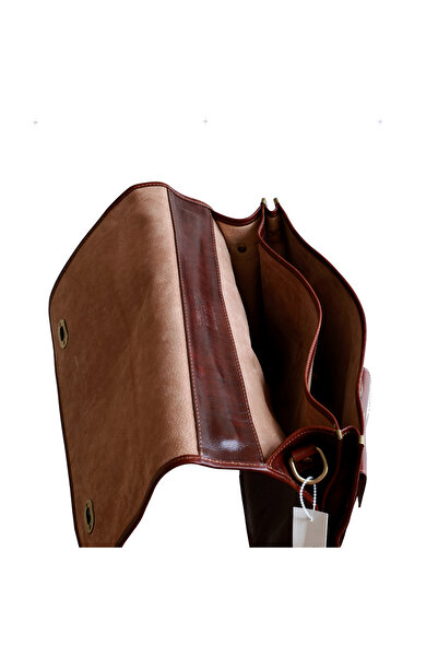 UTIL LAND FASHION Briefcase, laptop case made of genuine vachetta leather, S110