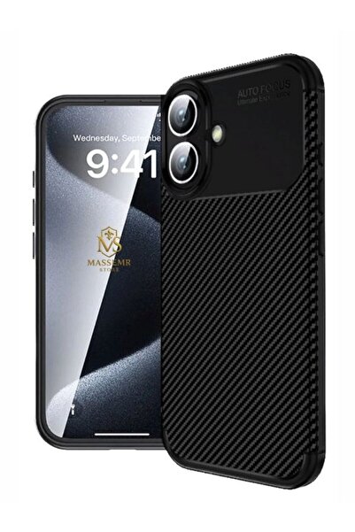 Massemr غطاء حماية من السيليكون الفاخر متوافق مع آيفون 16، بملمس الكربون، مع ...