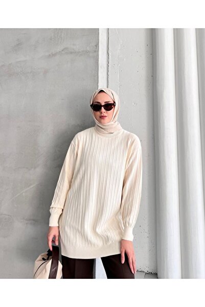 Nefise Tekstil Kadın Soğuk Tuşe Triko Tunik