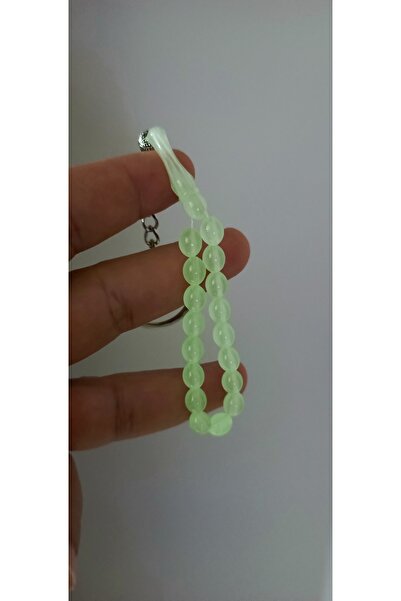 Nurtakı سبحة صغيرة بتصميم عين القط النيونية المضيئة في الظلام مكونة من 17 حبة