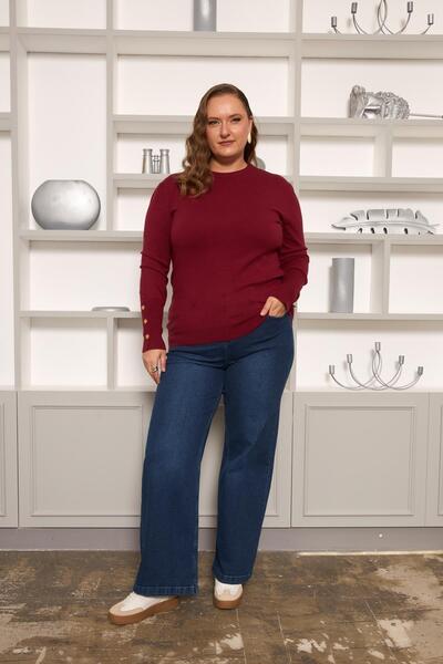 RMG Large Size Knitwear with Drop Sleeves Detail