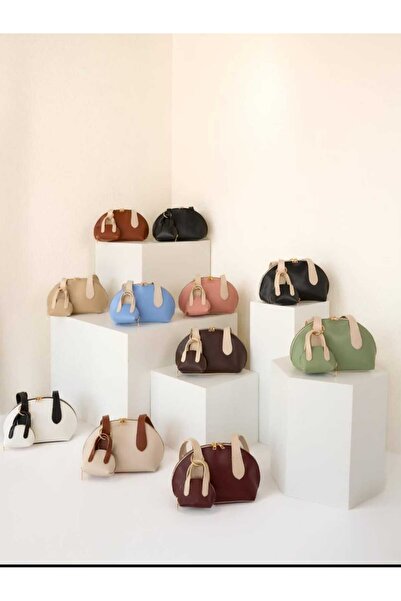 ÖZÜM TAKI Women's Shoulder and Arm Bag Brown Cream