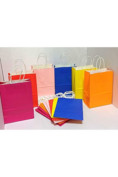 OEM Set 12 pungi cadou din hartie , 6 culori , 20cm x 15cm x 8cm