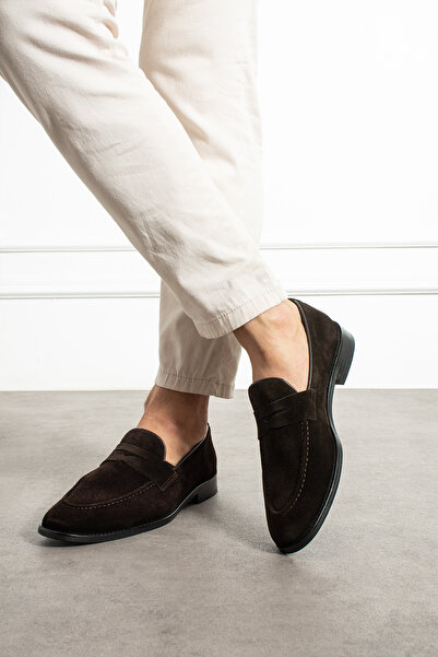 YAREL AYAKKABI Men's Brown Suede Loafer Casual Shoes