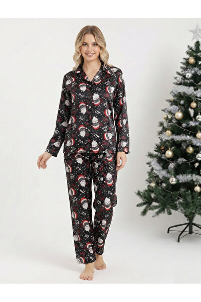 embody Women's buttoned pyjamas made of fine velour material Christmas gift