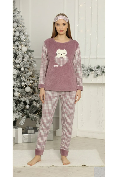 embody Pijamale pufoase pentru femei cu imprimeu de pisicuțe, cadou de Crăciu...