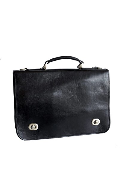 UTIL LAND FASHION Briefcase, laptop case made of genuine vachetta leather, S110