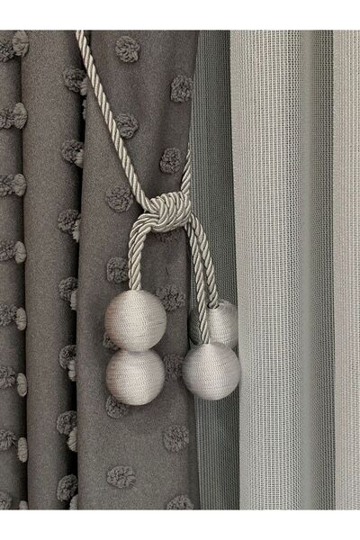 evemoda2021 Modern Sarım 4 Toplu Braçol Kornişe Takmatik Ipli Tavan Perde Aksesuarı