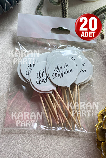 karanca parti süs İyi ki Doğdun 20 Adet Kürdan Doğum Günü, Pasta, İkramlıklar...