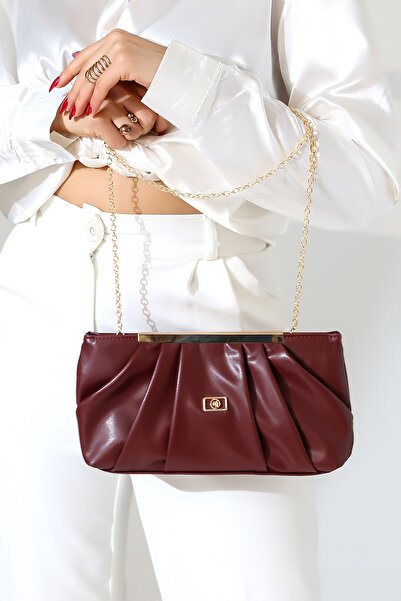 Moda Lime Chain Strap Evening Dress Clutch Portfolio Bag – Women's Shoulder Bag for Stylish Evening and Event Outfits