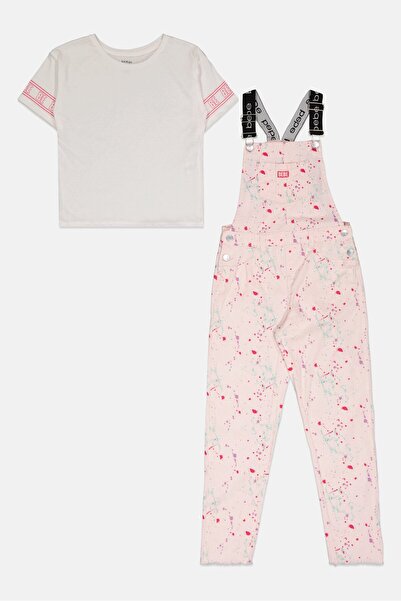 Bebe Kids Girl 2 Piece Tie Dye Romper And T-shirt Set, Multicolor