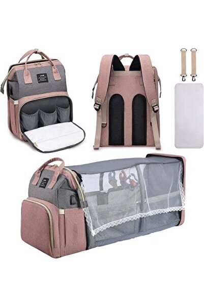 BLOOMING TIME حقيبة ظهر لحفاضات الأطفال مع محطة تغيير وحانة ألعاب، سعة كبيرة