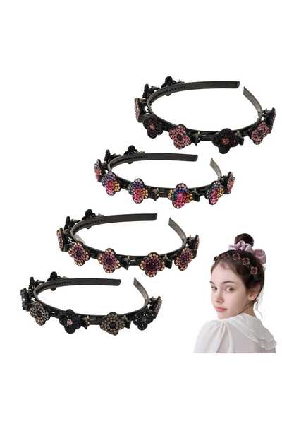 hair Set 4 bentițe de păr cu cleme, bentițe cu straturi