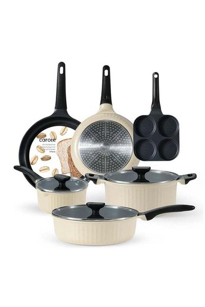 CAROTE 9 piece Aluminum Cookware Set, Non-Stick, PFOA/PFOS free, Induction an...