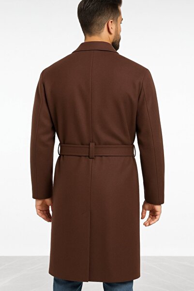 Plus Scorpion Ανδρικό μακρύ παλτό – Χειμερινό, με ζώνη, κομψό μοντέρνο σχέδιο