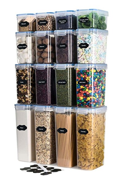 East from Noon طقم تخزين طعام محكم الإغلاق مكون من 16 قطعة - خالٍ من مادة BPA...