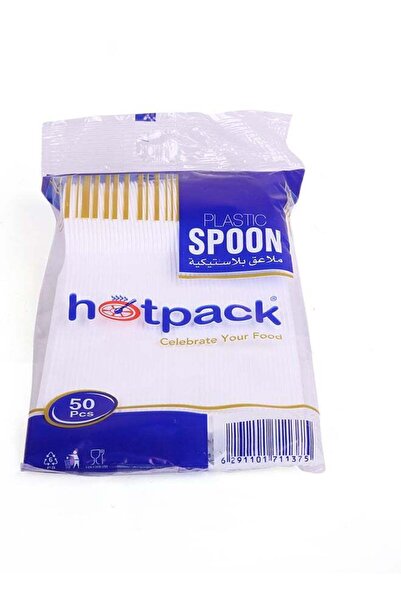 Hotpack Disposable Cutlery Plastic Desert Spoon White, 50 Pieces