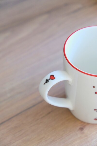 tabakevi Tabak Evi Porcelain Valentines Mug with Handle 220 ml