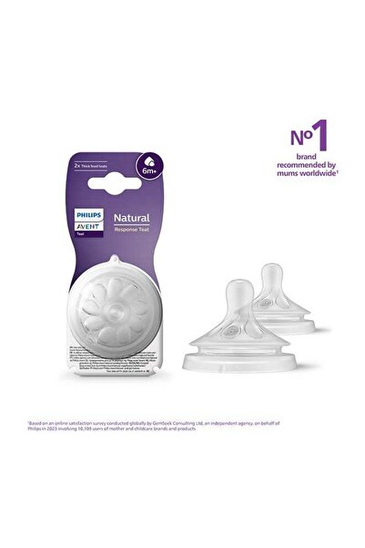 Philips Avent Baby Feeding Bottle Teat Natural Response SCY966/02 | 6M+ Age |...