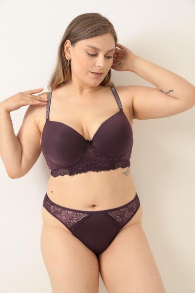 Love Angels Women's Plus Size Lace Detailed Lingerie Set (Oversized Size)