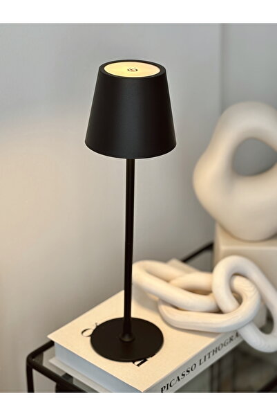 SUELF CO Siyah Metal Dokunmatik Abajur