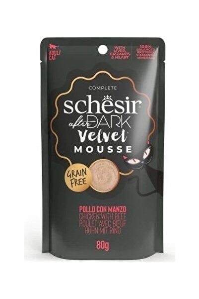 Schesir After Dark Velvet Mousse Tavuklu ve Biftekli Yetişkin Kedi Konservesi 80 gr
