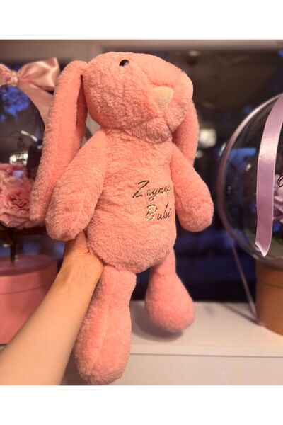 Atelier Rumelia İsme Özel Gold Baskılı Uyku Arkadaşı Tavşan Peluş 35 cm