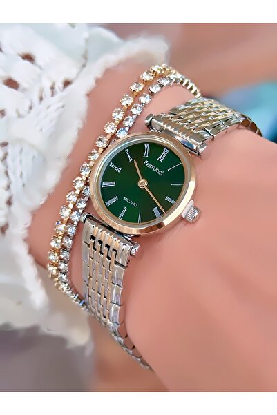 Ferrucci Steel Strap Minimal Case Women's Wristwatch 3 Atm Water Resistant 2 Years Warranty