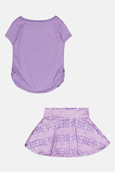 Bebe Toddlers Girl 2 Pcs Brand Logo Outdoor T-Shirt And Skort Set, Multicolor