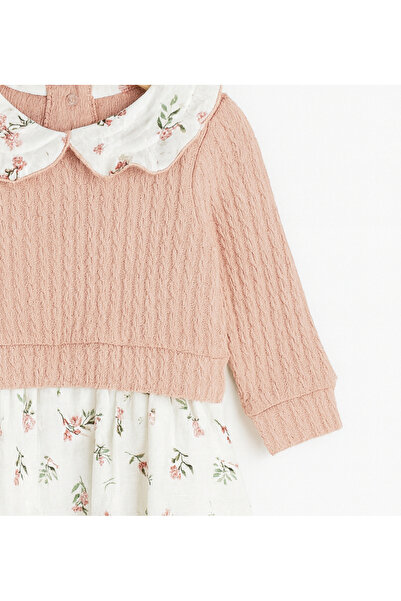 Carmin Baby Floral Patterned Crew Neck Baby Girl Dress