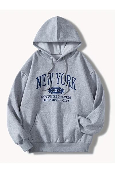 LAYORA Letter Print Drawstring K Hooded Casual Long Sleeve Off Shoulder K Hooded Women's Clothing