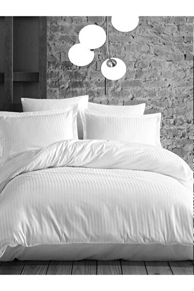 FAMİLYA COLLECTİON 5-Star Luxury Hotel Type Battal Striped Satin Duvet Cover ...