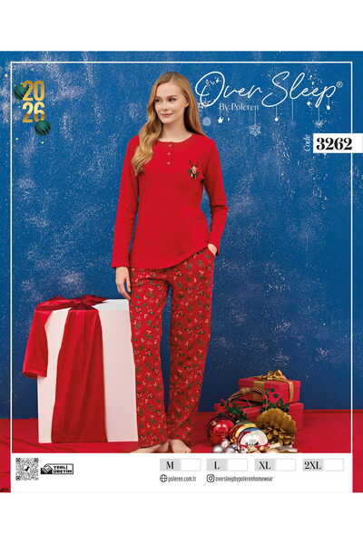 OVERSLEEP Over Sleep By Poleren Kadın Yılbaşı Pijama Takımı